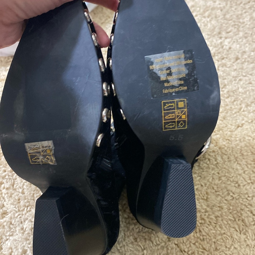 Jeffrey Campbell brand NEW Warren velvet studded ankle boots cowboy style 5.5 - Picture 8 of 8